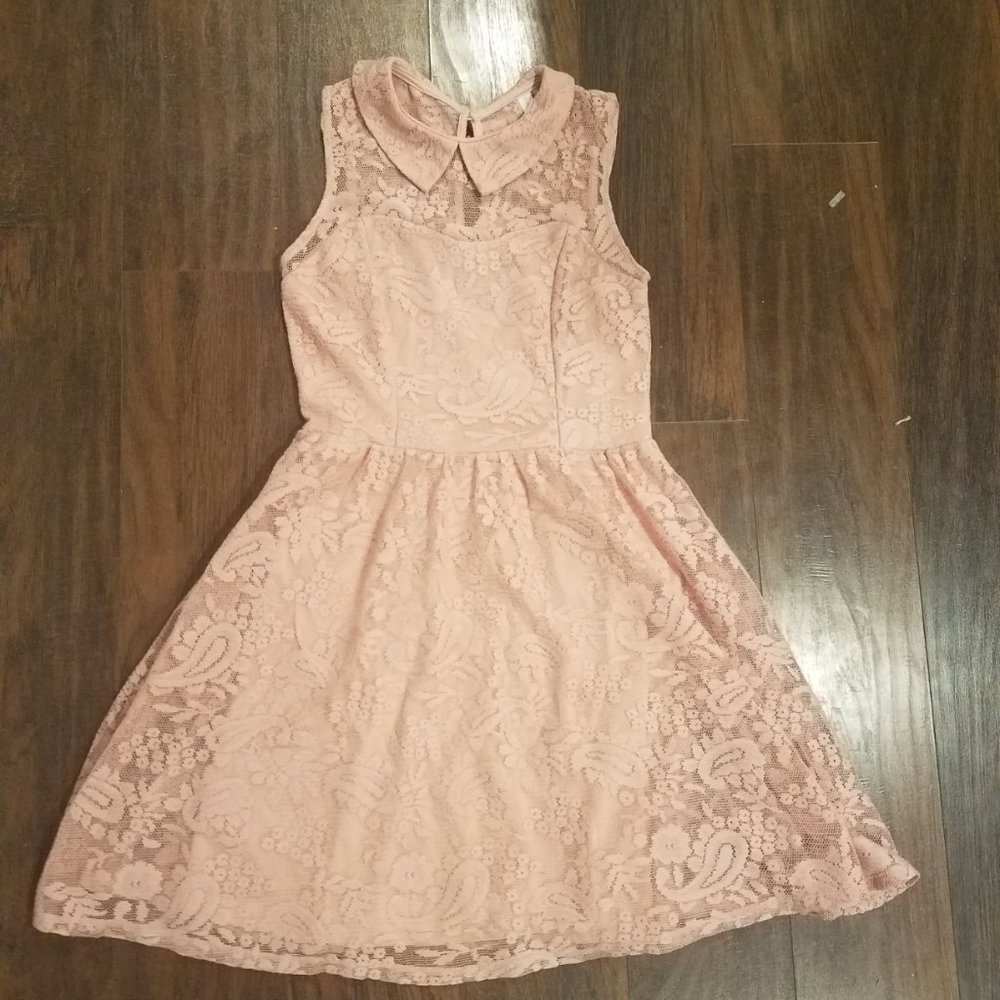 Pink Collared Lace Dress Target Juniors Pockets